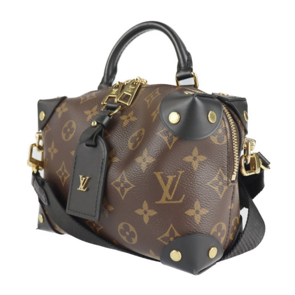 Louis Vuitton Monogram Souple Leather Petite Malle Canvas